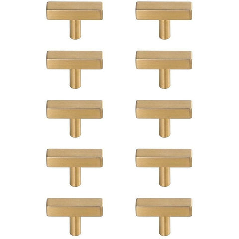 Elegant Decor Indoor Modern Home Decorative Dior Brass T Bar Pull Multipack (Set of 10)