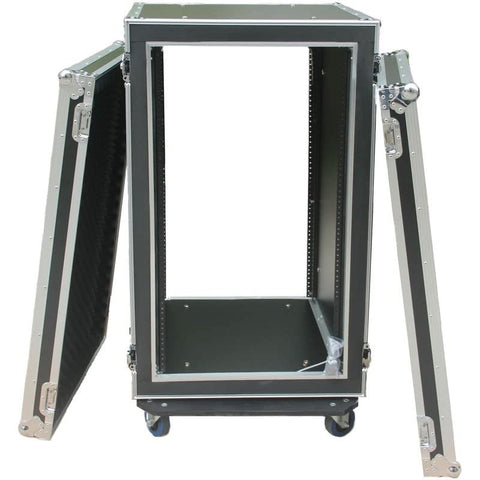 ANTAKIPRO 35-inch Fly Drive Shock Mount Case - ATA-300 Durable Transport Case for 19-inch DJ Amplifier with Wheels, Chrome Plated Handles, Laptop Shelf, Suitable for DJ Equipments