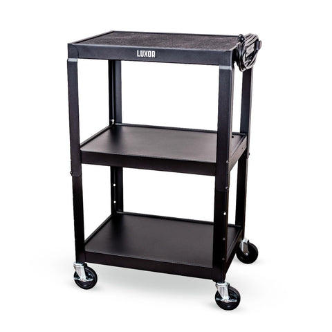 LUXOR UCMT1 Adjustable-Height Steel Utility Cart - Black