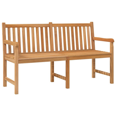 vidaXL Patio Bench - 59.1" Length, Solid Teak Wood, Fine Sanded, Waterbase Finish, Weather, Garden Furniture, Outdoor Seating