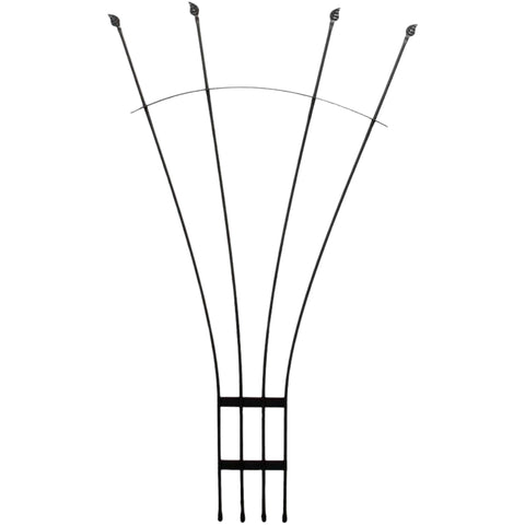 Fan Wrought Iron Garden Trellis, 56" H x 38" W Climbing Plant Support for Roses, Clematis, Mandevilla, Graphite Powder Coated