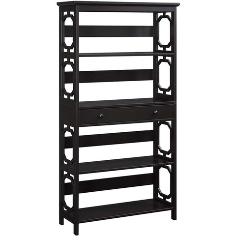 Convenience Concepts Omega 5 Tier Bookcase with Drawer, Espresso