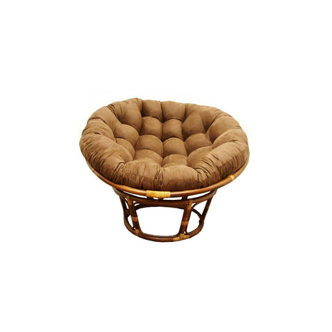 International Caravan Furniture Piece Rattan 42-Inch Papasan Chair with Micro Suede Cushion