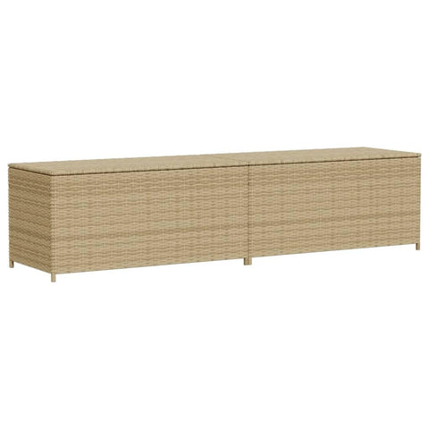 vidaXL Mix Beige Poly Rattan Garden Storage Box - Outdoor Patio Furniture - w/UV-, Water- Bag, Gas Spring Lid, Powder-Coated Steel