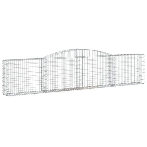 vidaXL Gabion Basket 3 Pcs, Arched Gabion Basket for Outdoor Garden Patio Balcony, Outdoor Garden Gabion Retaining Wall, Galvanized Iron