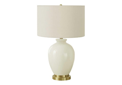 Monarch Specialties I 9625 LightingTable Lamp, Ivory/Cream Shade, Cream Ceramic, Transitional