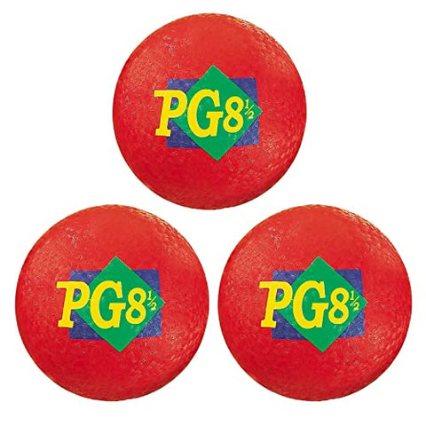 Martin Sports Dick MASPG812R-3 8-1/2-Inch, Nylon/Rubber Playground Ball, Red, Pack of 3 (MASPG812R-3)