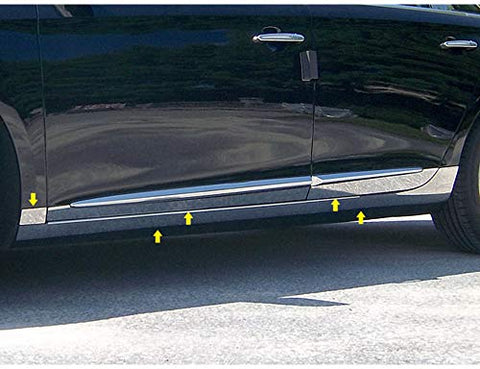 QAA is Compatible with 2013-2020 Cadillac XTS 10 Piece Stainless Rocker Panel Trim, On The Rocker & Lower Kit, 6.375" Width TH53247
