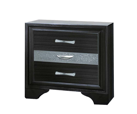 Acme Naima Square 3 Drawers Nightstand in Black