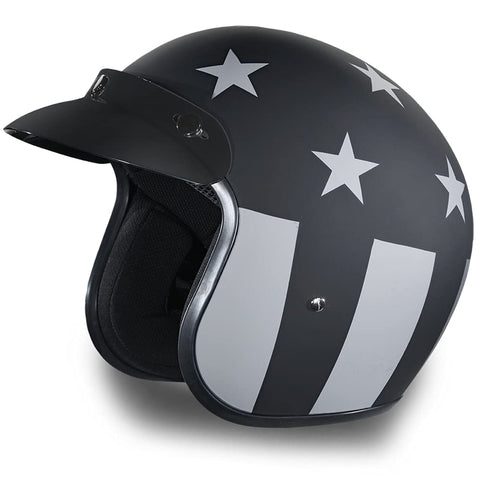 Daytona Helmets 3/4 Shell Open Face Motorcycle Helmet - DOT Approved, Lightweight & Comfortable, Vintage Design for Scooter, Cruiser & Street Bikes - Adjustable Fit, Enhanced Ventilation & Clear Visor