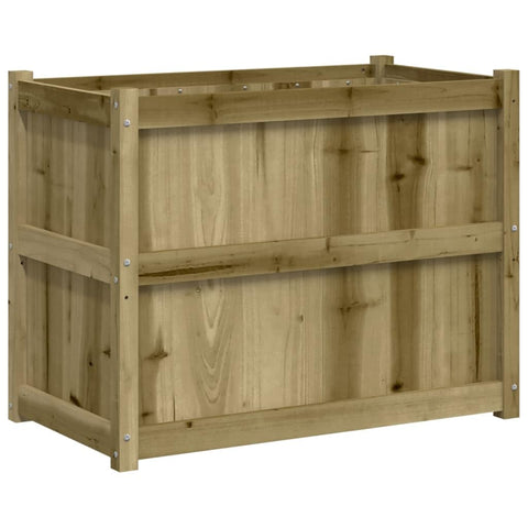 vidaXL Garden Planter - Outdoor Patio Plant Pot - Impregnated Pine Wood Flower Box Brown - 35.4" x 19.7" x 27.6"