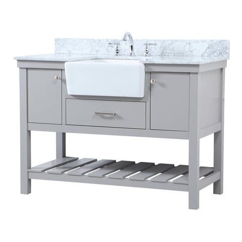 Elegant Decor Clement 48" MDF Single Bathroom Vanity with Backsplash - Gray