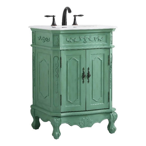 Elegant Kitchen and Bath Danville 24" Single Solid Wood Bathroom Vanity in Green