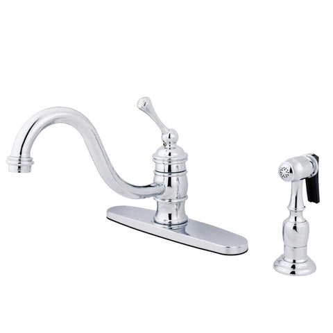One Handle Centerset Kitchen Faucet with Buckingham Lever Handle Finish: Polished Chrome
