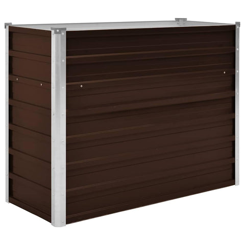 vidaXL Garden Raised Bed - Galvanized Steel Planter - Outdoor Use, Weather Resistant, Heavy-Duty Construction, Brown, 39.4"x15.7"x30.3"