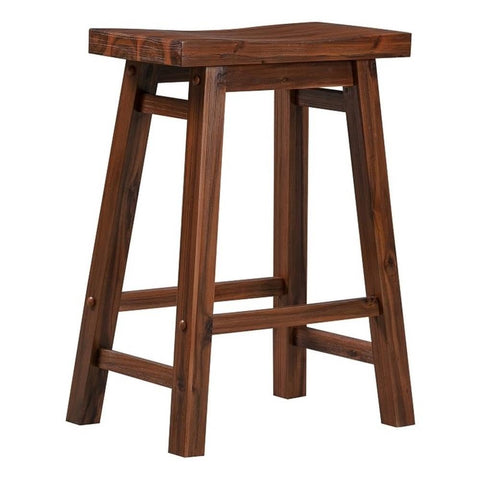 Boraam Sonoma Backless Saddle Kitchen Counter Stool - Chestnut Wire-Brush - Set of 2