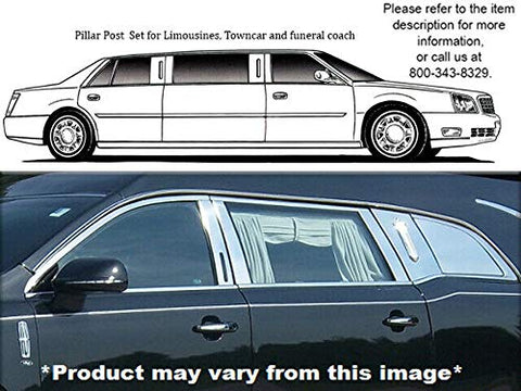 QAA is Compatible with 2010-2020 Lincoln MKT, Eagle Icon Hearse 10 Piece Stainless Pillar Post Trim, Includes Rear, Rear Window Cover PP50676