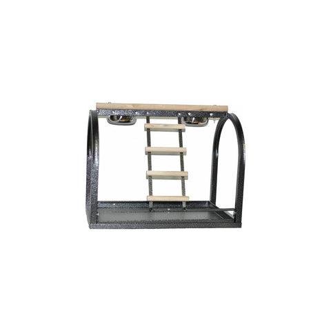 A&E Cage Company Black Table Stand with Ladders and Cups, 21" L X 14" W X 18" H