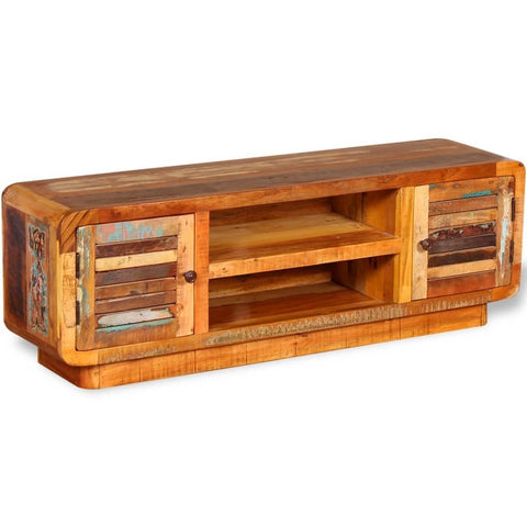 vidaXL TV Stand of Solid Reclaimed Wood - Antique-Style, Storage Drawers and Shelves, Handmade, Polished, Painted and Lacquered