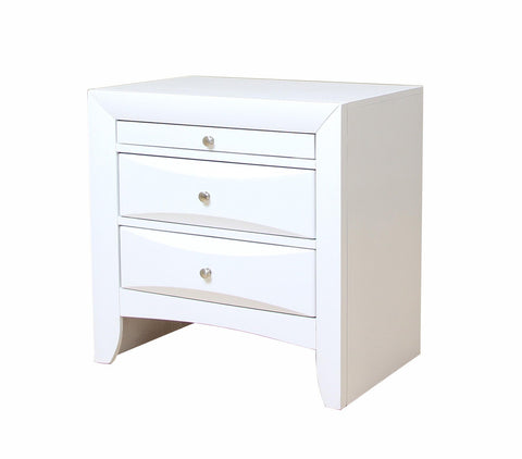 Acme Ireland 2 Drawer Wood Nightstand in White