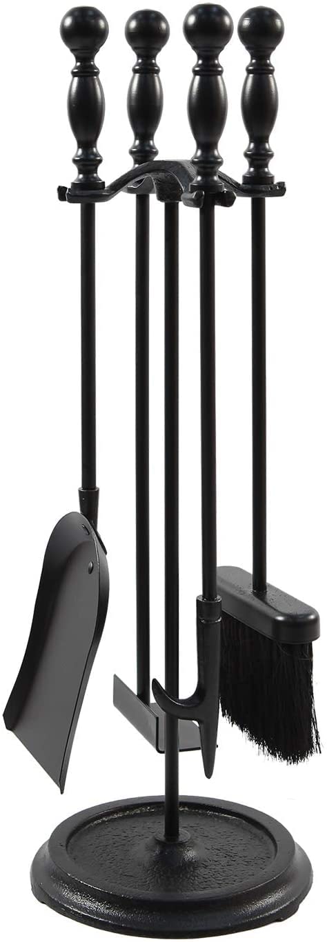 Oakestry Bolton 5-Piece Mini Fireplace Stove Tool Set, Black