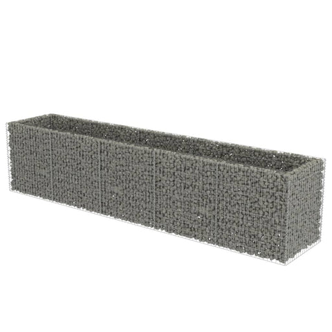 vidaXL - Raised Garden Bed/Flower Bed Gabion Basket - 177.2"x35.4"x39.4" - Proof Galvanized Steel - High Load Capacity