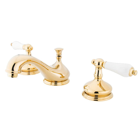 Heritage Double Handle Widespread Bathroom Faucet with Brass Pop-Up Drain Finish: Polished Brass