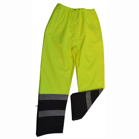 Petra Roc LBPP-CE-XL ANSI/ISEA 107 Class E Waterproof Rain Pants with Drawstring, X-Large, Lime/black