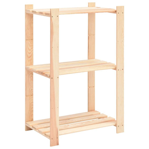 vidaXL 3-Tier Pinewood Storage Rack 23.6"x15"x35.4" – Practical Storage Solution with 330.7 lb Capacity for Home and Office