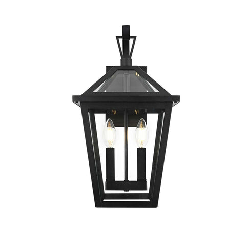 ELEGANT Lighting 10 Inch Outdoor Wall Sconce – Black, Weather-Resistant Porch & Garden Light