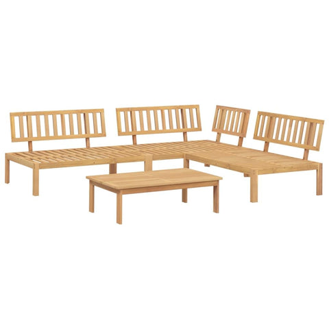 vidaXL 4 Piece Patio Pallet Sofa Set - Solid Acacia Wood Outdoor Garden Seating Furniture - Table and 3 Sofas - Modular Design - No Cushions