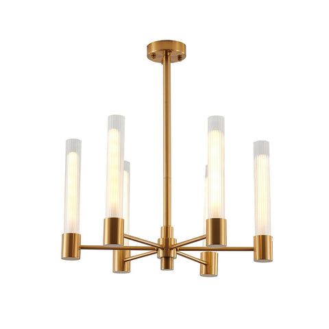 BETHEL INTERNATIONAL DC10C26G 6-Light Chandelier, Brass