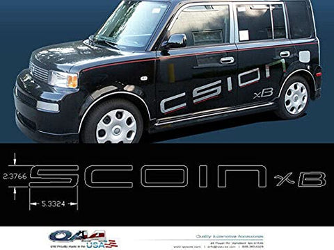 QAA is Compatible with 2004-2006 Scion Xb 7 Piece Stainless Scion XB Logo Decal SGR24180