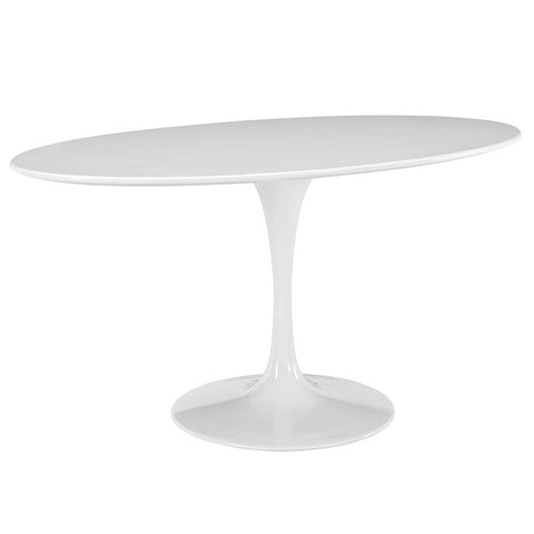 Lippa 60" Oval Wood Top Dining Table - White