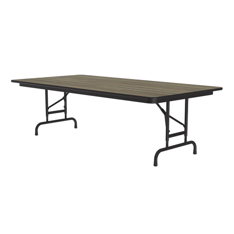 Correll 36"x72" Commercial Duty Adjustable Height Folding Table, Colonial Hickory HP Laminate Top, Heavy 3/4" Core, Made in The USA (CFA3672PX-53)