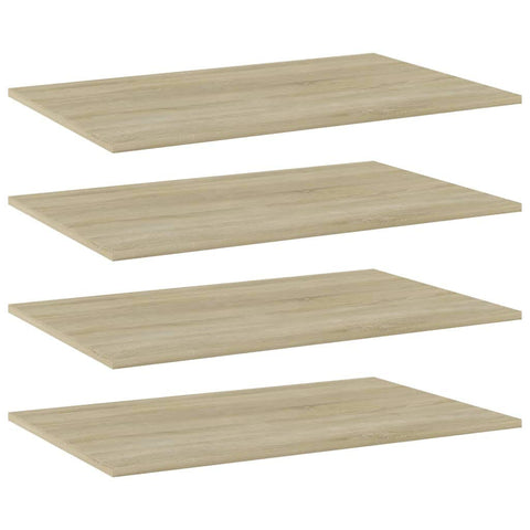 vidaXL Engineered Wood Bookshelf Boards in Sonoma Oak, Set of 4 – Versatile, Easy-to-Clean and Space-Saving Storage Solution