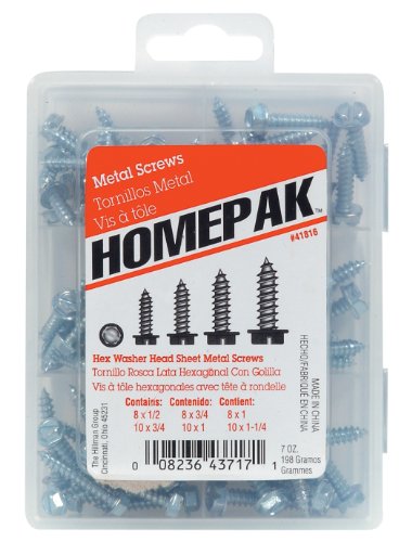 HOMEPAK 41816 Hex Washer Head Sheet Metal Screws