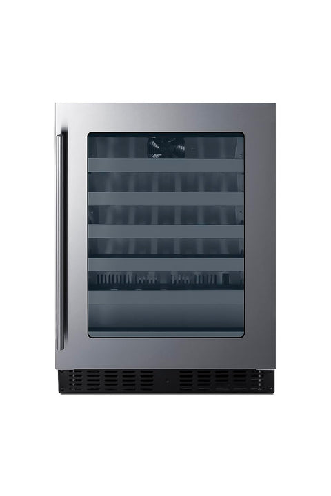 Summit 24” Wine Cellar, Built-in Wine Cellar, Shallow 18” Depth, 33 Bottle Capacity, ADA Compliant, Stainless Steel- ASDW2412