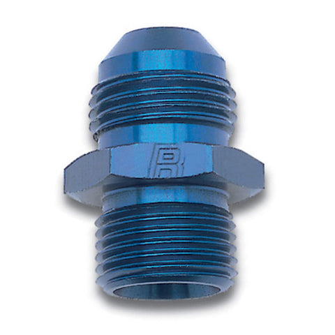 Edelbrock 670440 Adapter Fitting #4 An Male Flare To 12Mm X 1.5 Male Blue Anodized