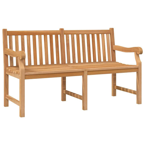 vidaXL Patio Bench - 59.1" Solid Teak Wood - Fine Sanded Finish - Durable and Weather- Wooden Garden Furniture - Easy Assembly - Suitable for Patio and Garden