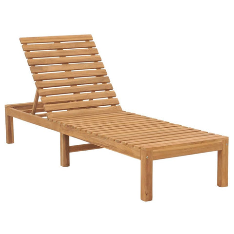 vidaXL Adjustable-Backrest Sun Lounger - Finely Sanded Teak Hardwood - Weather Resistant - Garden & Patio Furniture - Comfort and Support - Easy to Clean and Store