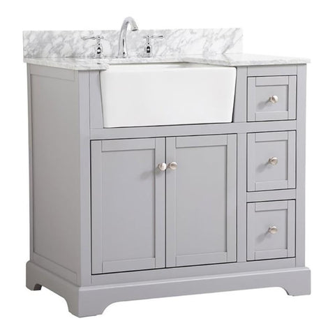Elegant Decor Franklin 36" MDF Single Bathroom Vanity with Backsplash in Gray