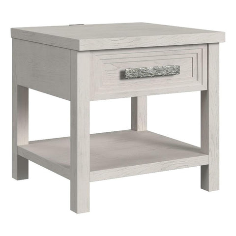Picket House Furnishings Rhiannon End Table with USB in Antique White