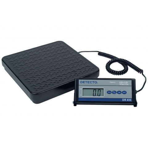 Detecto DR400 Portable Digital Receiving Scale,12" x 12", 400 lb. Capacity