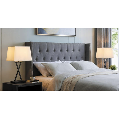 Lite Source 2 Pack-Table LAMP, Black/Fabric Shade W.USB, E27 A 100Wx2 LS-23558/2PK