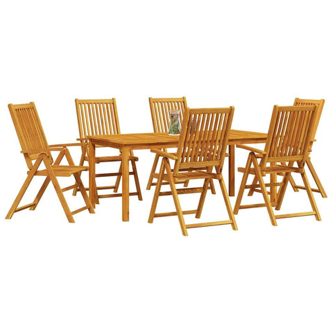 vidaXL Garden Dining Set Folding 7 pcs Brown Solid Acacia Wood, Chill in style with this foldable dining set, modern outdoor furniture for your garden and terrace