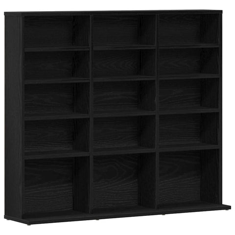 vidaXL CD Cabinet Black Oak Engineered Wood Medium CD Cabinet