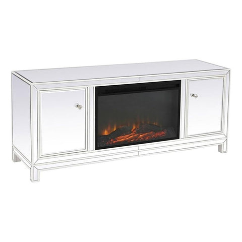 Elegant Decor Reflexion Wood Fireplace TV Stand for TVs up to 55" in White