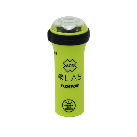 ACR OLAS FLOAT-ON Man Overboard System for adults, kids, and pets with integrated LED Flashlight and Water Activated Strobe for boating safety