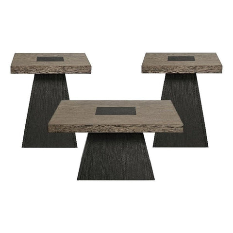 Picket House Rizzo 3PC Occasional Table Set in Grey and Dark Espresso Coffee Table 2End Table